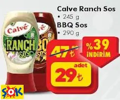 CALVE RANCH SOS 245 G BBQ SOS 290 G